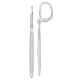 Image of 51mm Sterling Silver Rhodium-plated Polished CZ Bar Leverback Dangle Earrings
