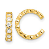 Image of 12.15mm Sterling Silver Flash Gold-plated Polished CZ Bezel Pair of 2 Cuff Earrings