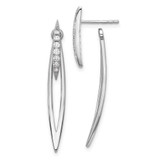 Image of 37.5mm Sterling Silver Rhodium-plated Curved Point CZ w/ Jacket Post Dangle Earrings