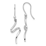 Image of Sterling Silver Rhodium-plated White Ice .10ctw Diamond Shepherd Hook Earrings