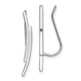 Image of 23.44mm Sterling Silver Rhodium-plated Polished Double Curved Bar Ear Climber Earrings