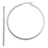 Image of 49mm 14k White Gold Diamond Fascination Large Round Hinged Hoop Earrings