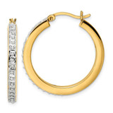 Image of 30mm Diamond Fascination Diamond Mystique Sterling Silver Gold-plated Diamond Hoop Earrings