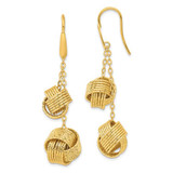 Image of 62mm Bronze Diego Massimo Textured Gold-tone Love Knot Dangle Earrings