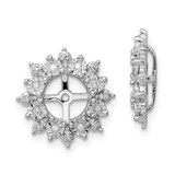 Image of 14mm Sterling Silver Rhodium-plated Diamond Earrings Jacket QJ121