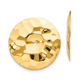 Image of 16mm 14K Yellow Gold Polished Hammered Disc Earrings Jackets E896J