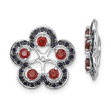Image of 16mm Sterling Silver Rhodium-plated Garnet & Black Sapphire Earrings Jacket QJ141JAN