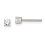 Image of 3mm Sterling Silver 3mm Round Basket Set CZ Stud Earrings