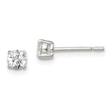 Image of 4mm Sterling Silver 4mm Round Basket Set CZ Stud Earrings