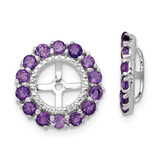 Image of 13mm Sterling Silver Rhodium-plated Diamond & Amethyst Earrings Jacket