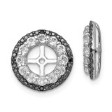 Image of 13mm Sterling Silver Rhodium-plated White Topaz & Black Sapphire Earrings Jacket