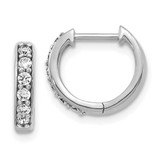 Image of 11mm 14k White Gold Diamond Hinged Hoop Earrings EM4263-025-WA