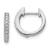 Image of 12mm 14k White Gold Diamond Hinged Hoop Earrings EM5374-013-WA