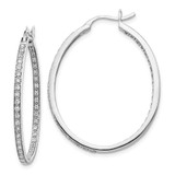 Image of 35mm 14k White Gold Diamond In/Out Hoop Earrings EM5427-075-WA