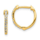 Image of 13mm 14K Yellow Gold Diamond Hinged Hoop Earrings EM5353-020-YA