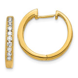 Image of 18mm 14K Yellow Gold Diamond Hinged Hoop Earrings EM5364-050-YA