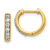 Image of 11mm 14K Yellow Gold Diamond Hinged Hoop Earrings EM4263-025-YA