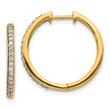Image of 20mm 14K Yellow Gold Diamond Hinged Hoop Earrings EM4265-025-YA