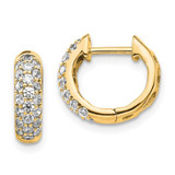 Image of 14k Yellow Gold Diamond Hinged Hoop Earrings EM5386-062-YA