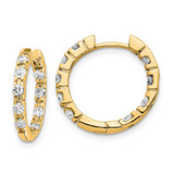 Image of 20mm 14K Yellow Gold A Diamond Hinged Hoop Earrings XE865A