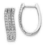 Image of 20mm 14k White Gold 3-row Diamond Hinged Hoop Earrings EM4215-100-WA