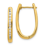 Image of 24mm 14K Yellow Gold Diamond Oval Hinged Hoop Earrings EM5371-075-YA