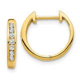 Image of 13mm 14K Yellow Gold Polished Diamond Hinged Hoop Earrings EM5347-020-YA