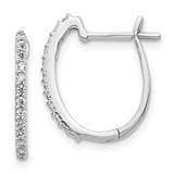 Image of 16mm 14k White Gold Diamond 1.3mm Hinged Hoop Earrings