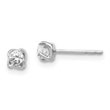 Image of 4mm 14k White Gold Diamond Post Earrings EM5446-020-WA