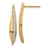 Image of 27mm 14K Yellow Gold Diamond Post Earrings EM4341-025-YA