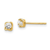 Image of 4mm 14K Yellow Gold Diamond Post Earrings EM5446-020-YA