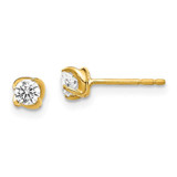 Image of 4mm 14K Yellow Gold Diamond Post Earrings EM5447-033-YA