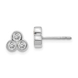 Image of 7mm 14k White Gold 3-stone Diamond Earrings EM4179-050-WA