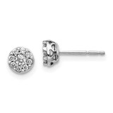 Image of 6mm 14k White Gold Diamond Cluster Earrings EM5449-020-WA
