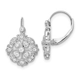 Image of 18mm 14k White Gold Diamond Leverback Earrings EM5546-033-WA