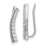Image of 18mm 14k White Gold Diamond Ear Climber Earrings EM4166-033-WA