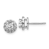Image of 8mm 14k White Gold Diamond Cluster Post Earrings EM5460-062-WA