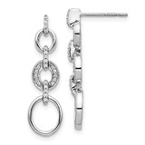 Image of 27mm 14k White Gold Diamond Fancy Dangle Earrings EM3721-014-WA