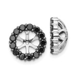 Image of 9mm 14k White Gold Black Diamond Earrings Jackets EJM5306-BK-025-WA