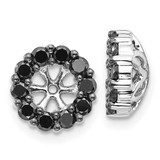 Image of 9mm 14k White Gold Black Diamond Earrings Jackets EJM5308-BK-062-WA