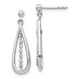 Image of 21mm 14k White Gold Diamond Teardrop Post Earrings EM5563-004-WA