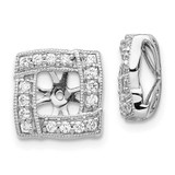 Image of 11mm 14k White Gold Diamond Square Earrings Jackets EJM5312-033-WA