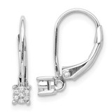Image of 15mm 14k White Gold Diamond Cluster Leverback Earrings EM5489-005-WA