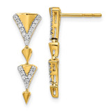 Image of 22mm 14K Yellow Gold Diamond Fancy Post Dangle Earrings EM3901-020-YA