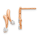 Image of 16mm 14k Rose Gold Diamond Earrings