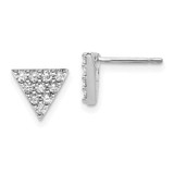 Image of 8mm 14k White Gold Diamond Triangle Earrings