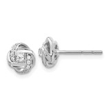 Image of 8mm 14k White Gold Diamond Knot Post Earrings