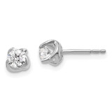 Image of 5mm 14k White Gold Fancy Twist Diamond Earrings