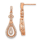 Image of 26mm 14k Rose Gold Polished Diamond Post Earrings