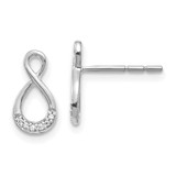 Image of 12mm 14k White Gold Diamond Twisted Post Earrings